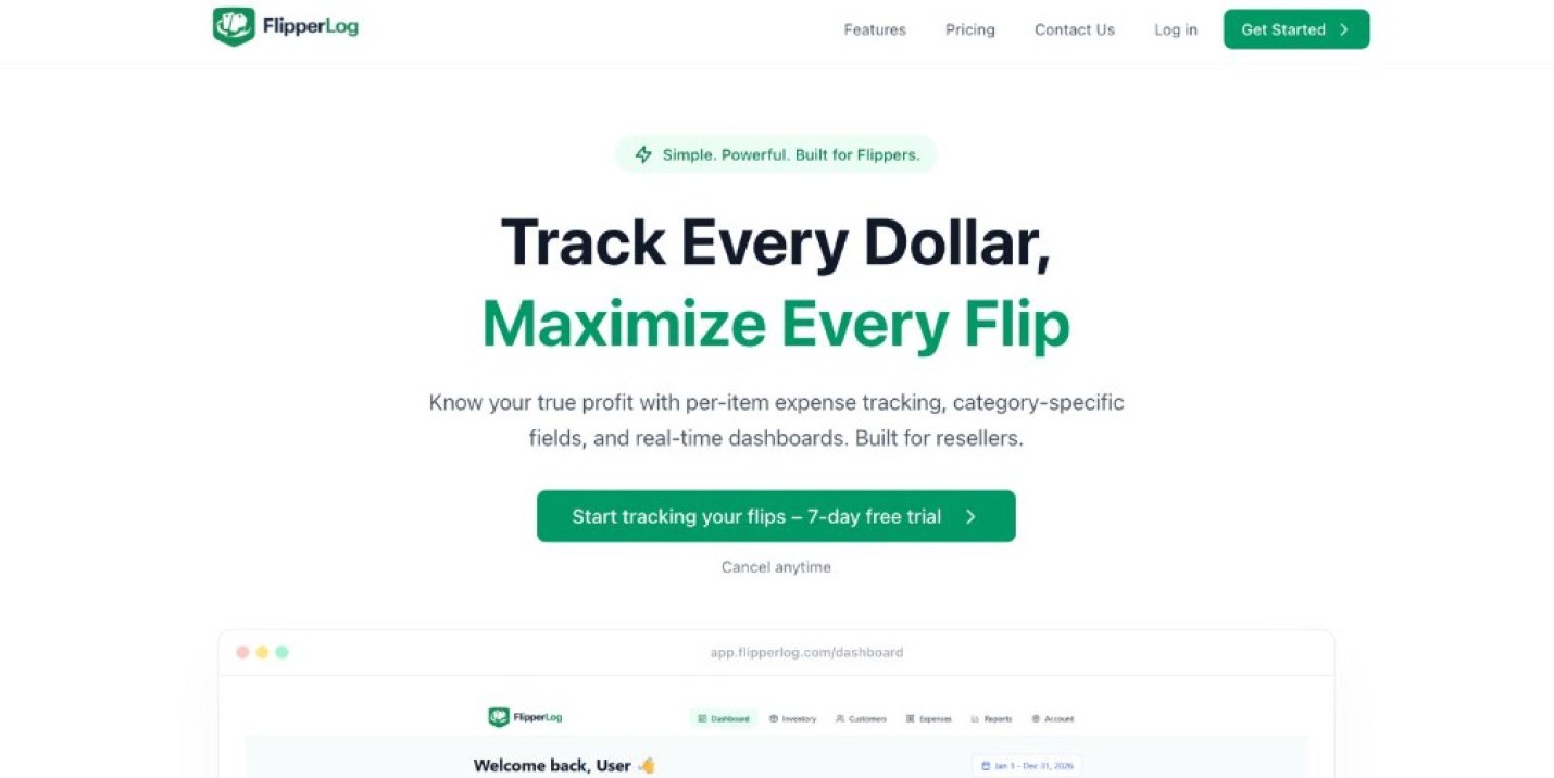 FlipperLog website screenshot